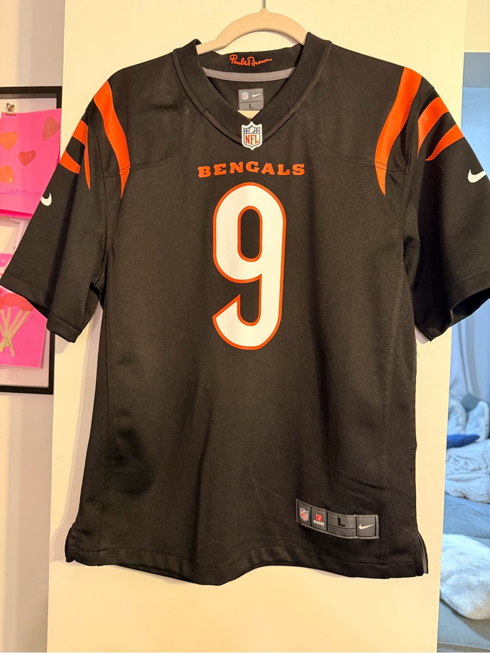 NFL Black and Orange Bengals #9 Kids Jersey